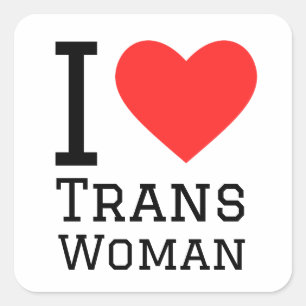 I love trans woman square sticker