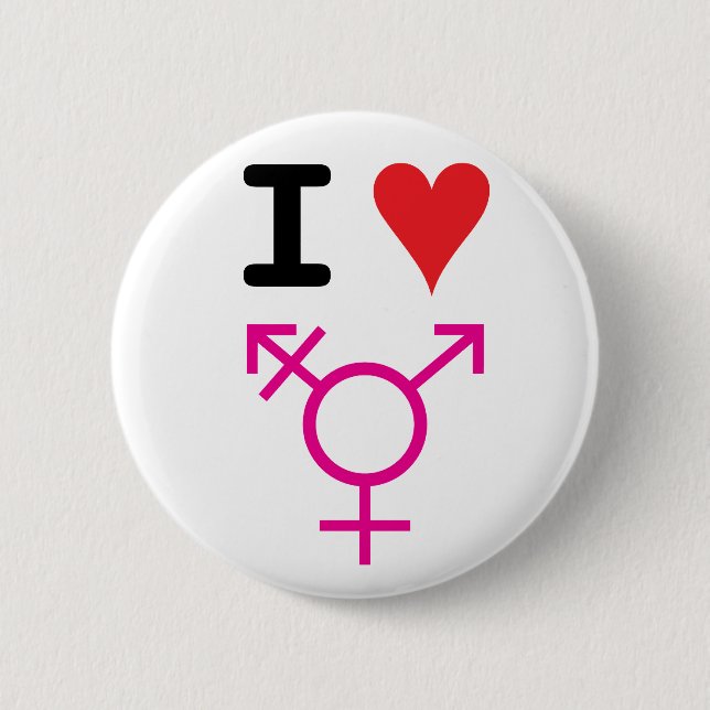 I Love Transgender 6 Cm Round Badge (Front)