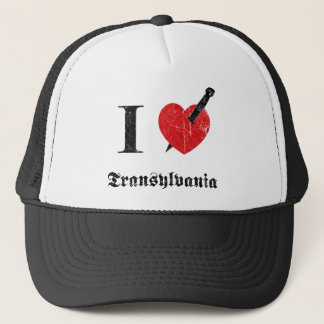 I love Transylvania (black eroded Font) Trucker Hat