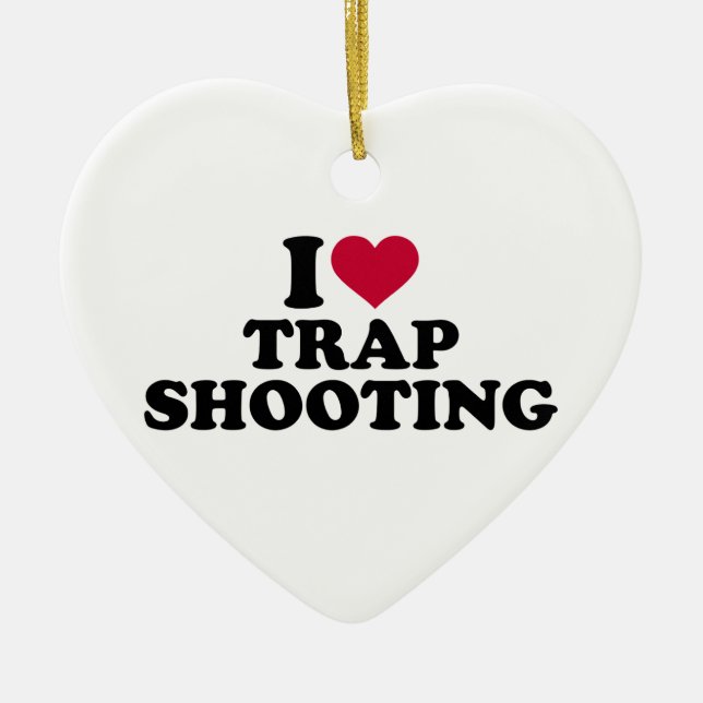 I love trap shooting ceramic tree decoration (Front)