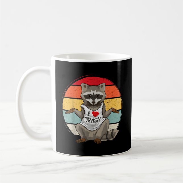 I Love Trash Racoon Racoon Trash Panda Coffee Mug (Left)