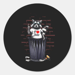 I Love Trash Racoon Trash Panda Classic Round Sticker