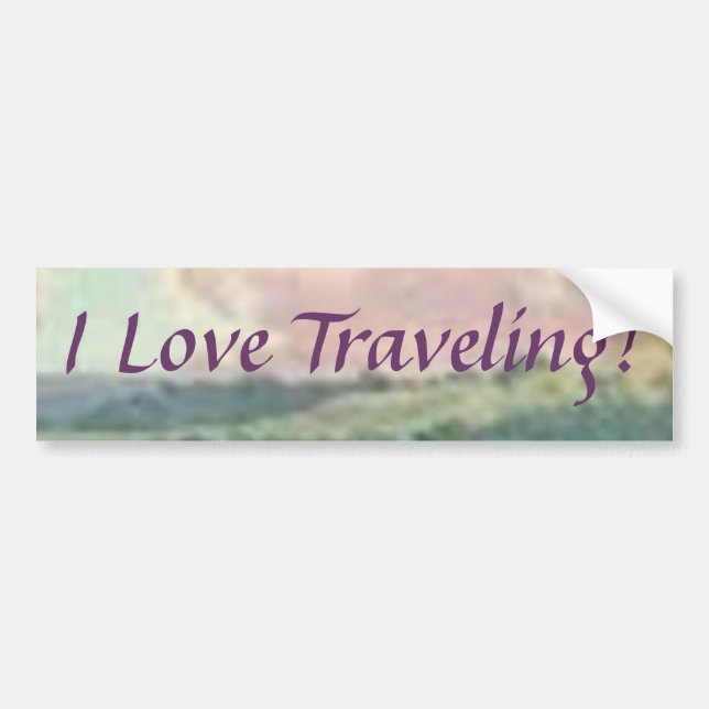 I Love Travelling! Bumper Sticker (Front)