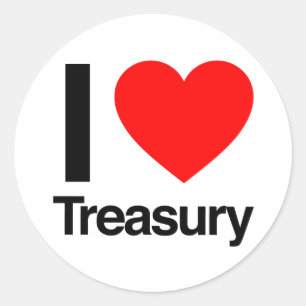 i love treasury classic round sticker