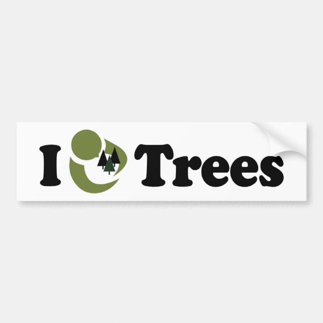 I Love Trees Bumper Sticker (Front)