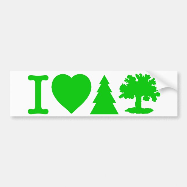 I Love Trees Bumper Sticker (Front)