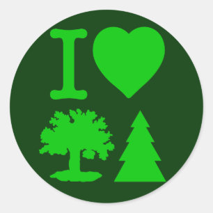 I Love Trees Classic Round Sticker