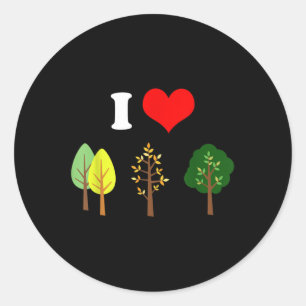 I Love Trees Nature Environmental Protection Plane Classic Round Sticker