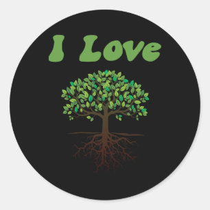 I Love Trees - Tree Planting Or Earth Day  Classic Round Sticker