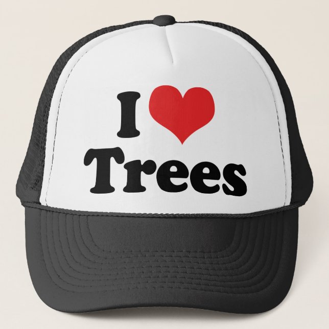 I Love Trees Trucker Hat (Front)