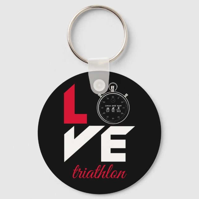I love triathlon key ring (Front)