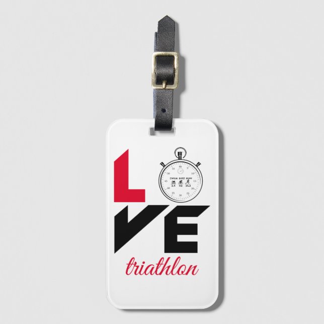 I love triathlon luggage tag (Front Vertical)
