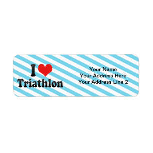 I Love Triathlon Return Address Label