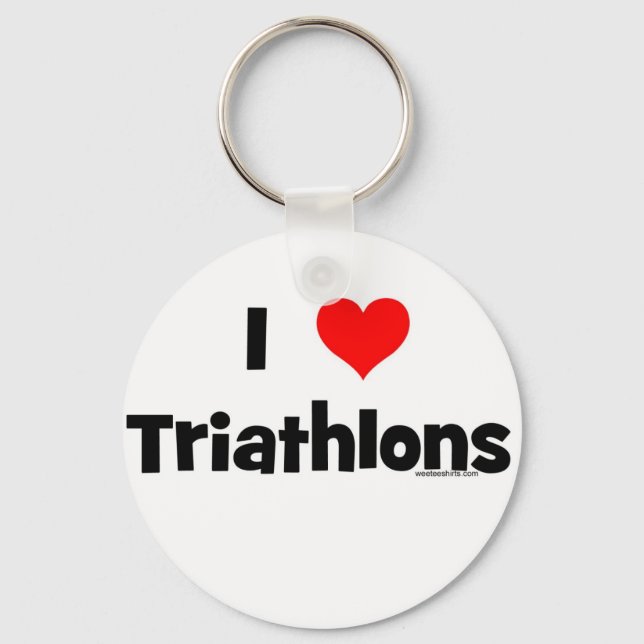 I Love Triathlons Key Ring (Front)