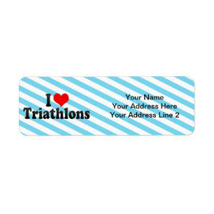 I Love Triathlons Return Address Label