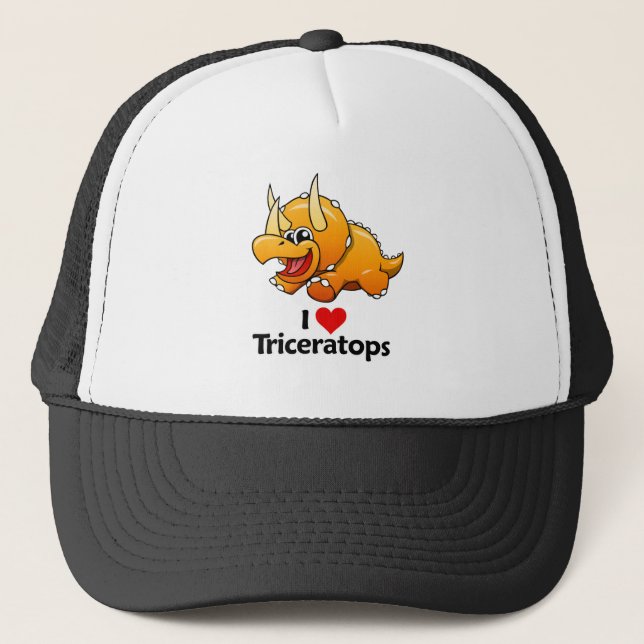 I Love Triceratops Trucker Hat (Front)