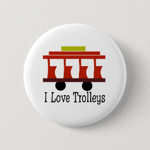 I Love Trolleys 6 Cm Round Badge