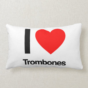 i love trombones lumbar cushion