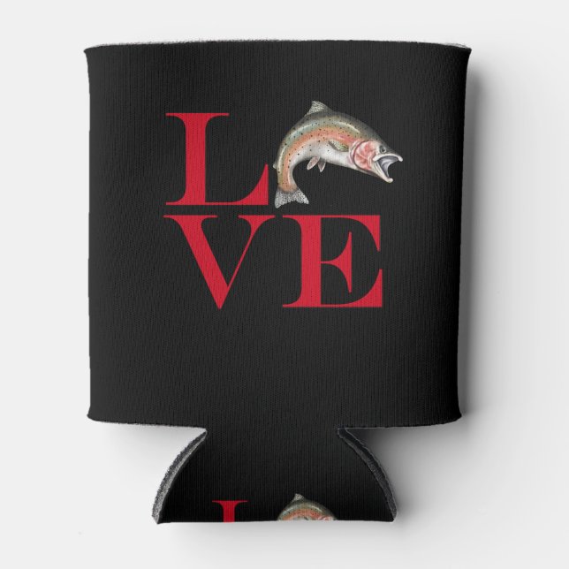 I Love Trout Can Cooler (Front)
