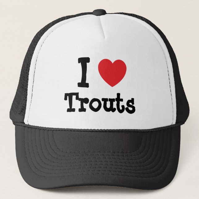 I love Trouts heart custom personalised Trucker Hat (Front)