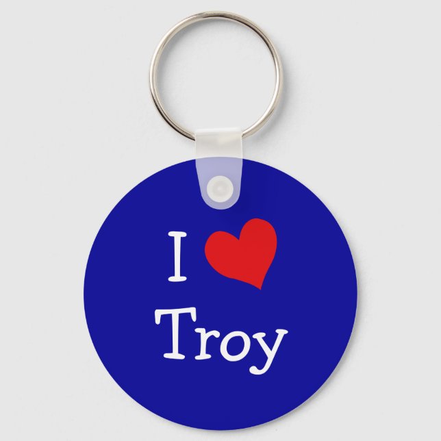 I Love Troy Key Ring (Front)