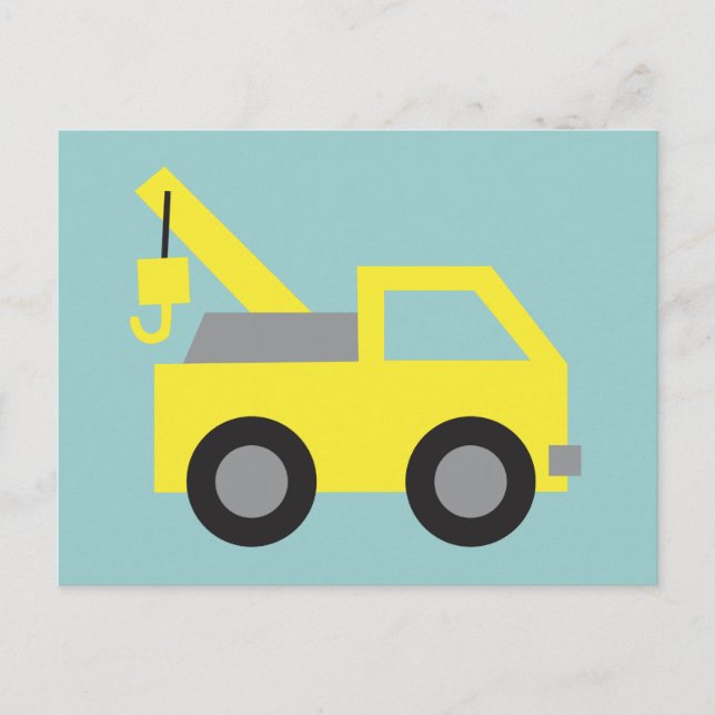 I love Trucks, Cute Yellow Vehicle for kids Postcard (Front)