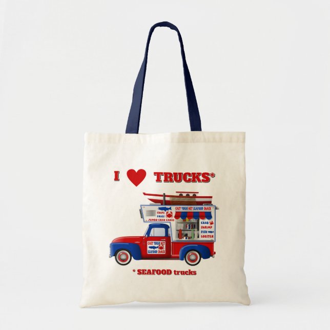 I Love Trucks (Seafood Trucks) Tote Bag (Front)