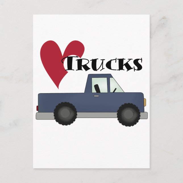 I Love Trucks Tshirts and Gifts Postcard (Front)