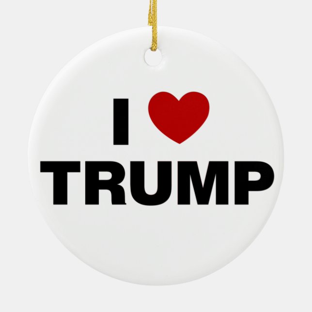 I Love Trump Ceramic Ornament (Back)