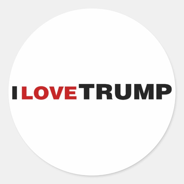 I Love Trump Classic Round Sticker (Front)