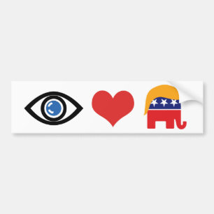 I Love Trump - GOP Elephant Hair Logo Bumper Sticker