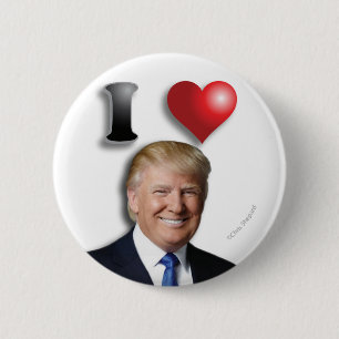 I LOVE TRUMP Happy Smiling President 6 Cm Round Badge