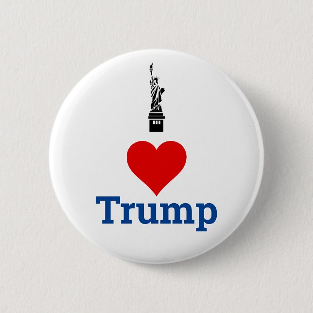 I Love Trump New York Statue of Liberty 6 Cm Round Badge (Front)
