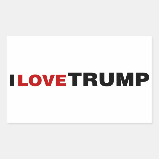 I Love Trump Rectangular Sticker (Front)