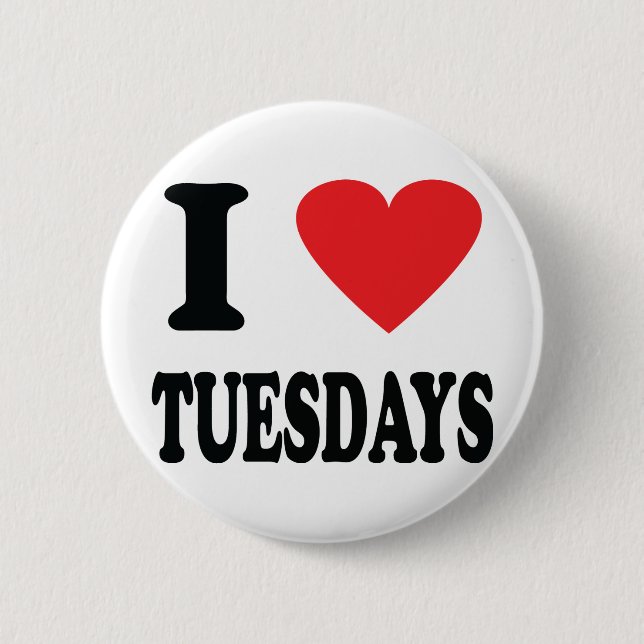 I love tuesdays icon 6 cm round badge (Front)