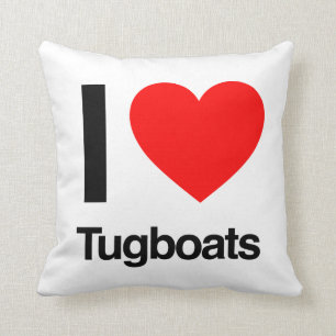 i love tugboats cushion