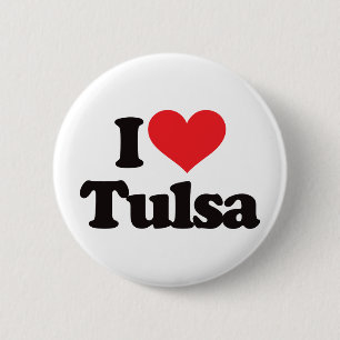 I Love Tulsa 6 Cm Round Badge