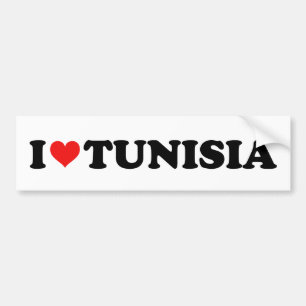 I Love Tunisia Red I Heart Tunisian Car Bumper Sticker