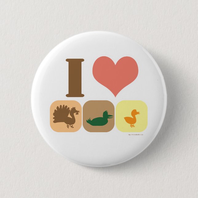 I Love Turducken! 6 Cm Round Badge (Front)