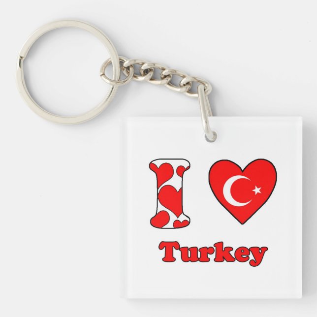 I love Turkey Key Ring (Front)