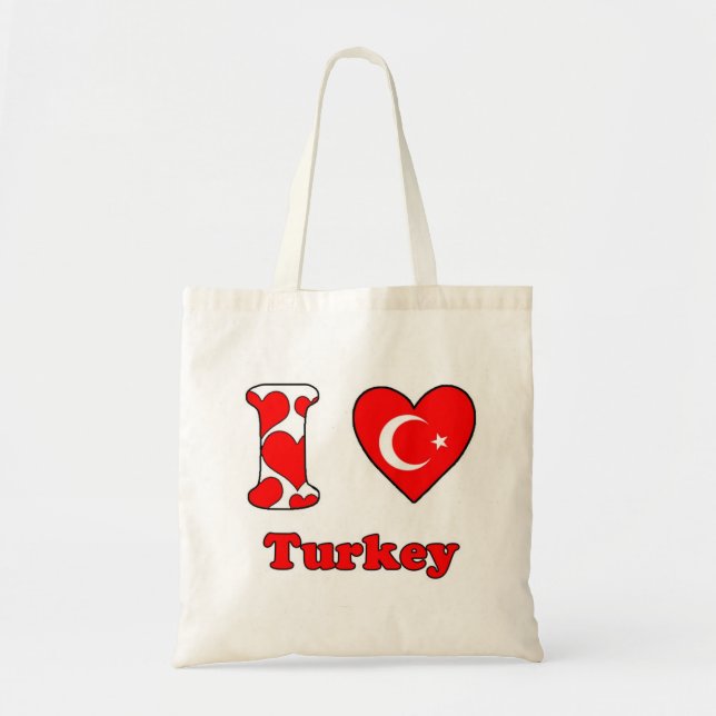 I love Turkey Tote Bag (Front)
