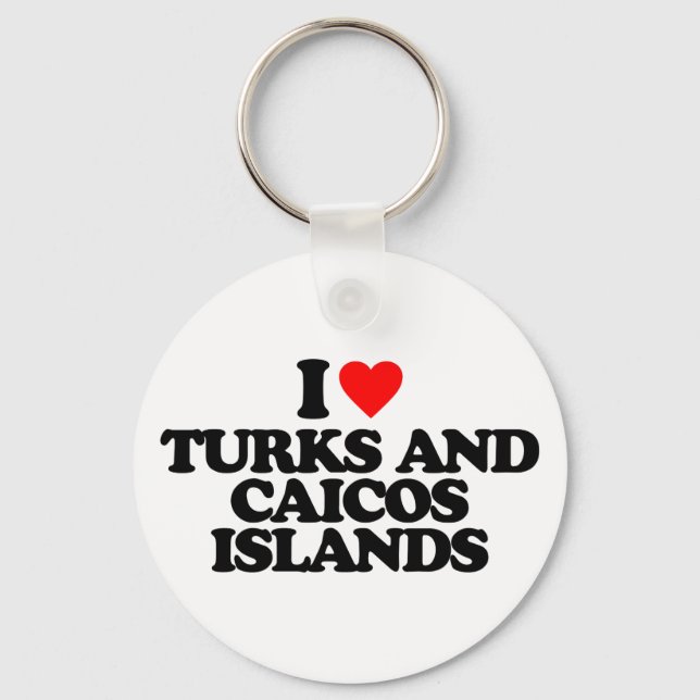 I LOVE TURKS AND CAICOS ISLANDS KEY RING (Front)