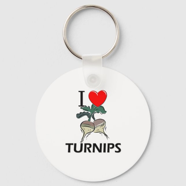I Love Turnips Key Ring (Front)