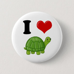 I Love Turtles 6 Cm Round Badge