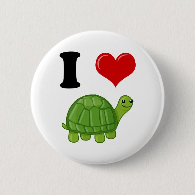 I Love Turtles 6 Cm Round Badge (Front)