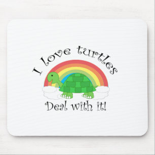 I love turtles deal withit mouse pad