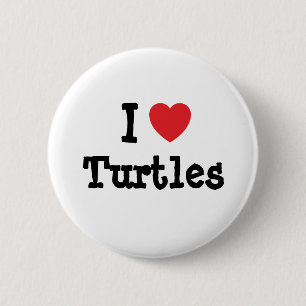 I love Turtles heart custom personalised 6 Cm Round Badge