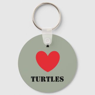 I Love Turtles Key Ring