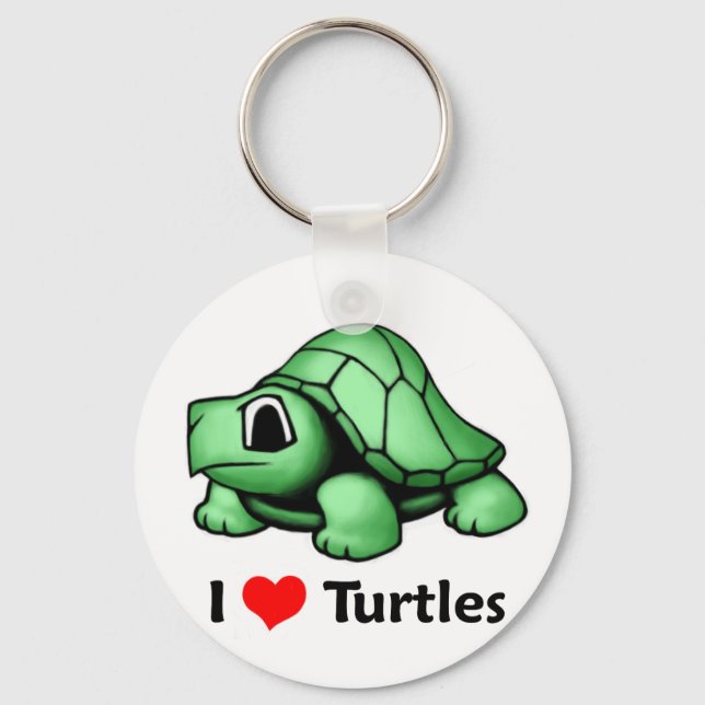 I love Turtles Key Ring (Front)