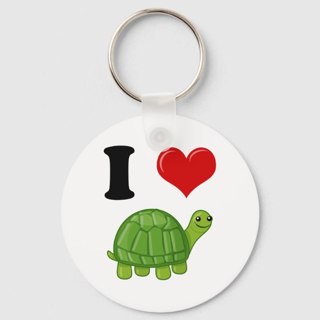I Love Turtles Key Ring (Front)
